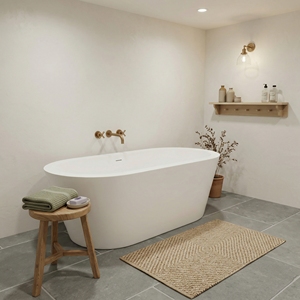 อ่างอาบน้ำอะคริลิคแบบลอยตัว รุ่น FW-7703-67 ดีไซน์หรูหรา ทันสมัย แข็งแรงทนทาน สำหรับห้องน้ำ - Product Image 3