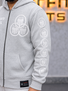 Sudadera con capucha completa para hombre REXFIT SPORTS, de algodón y forro polar, estilo casual urbano, con estampado en relieve y bolsillos canguro. - Product Image 5
