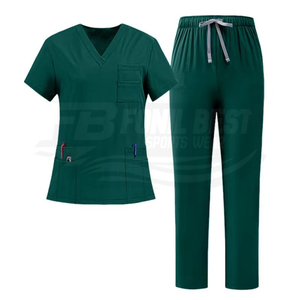 Tenues d'infirmière unisexes en tissu tissé Spandex/Polyester, ensembles de blouses médicales, services OEM, haute qualité - Product Image 2