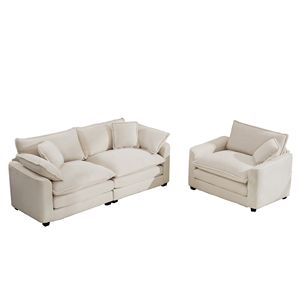 Modern Two-Piece Living Room <b>Sofa</b> <b>Set</b> Single and 2-Seater for <b>Small</b> Spaces Light and Stylish - Product Image 6
