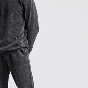 Custom High Quality Printed <b>Acid</b> Wash Slim Fit Unisex Fleece Tracksuits <b>Drop</b> Shoulder Style Eco-Friendly Plus Size Factory - Product Image 5