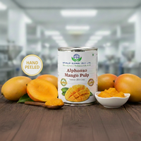 HP Valia Handgepeeld Premium Alphonso Mango Puree, Gezoet, 100% Fruitbasis, Thermisch Verwerkt, 99,99% Zuiverheid, Geblikte Puree, Brix 14-18