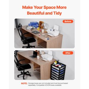 Organizzatore per Scrapbooking a 6 Livelli di Grande Capacità, Carrello Portaoggetti con Telaio Nero e 4 Ruote Rimovibili in PP - Product Image 4