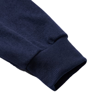 Sudadera con capucha de pana para hombre, con cremallera de un cuarto, oversize, color liso, informal, de otoño, manga larga, con diseño de bolsillos - Product Image 3