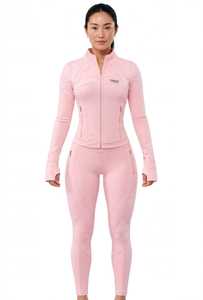 ONETEN APPAREL Women <b>White</b> Half Zip Yoga Jacket Skinny Fit <b>Long</b> <b>Sleeve</b> Quick Dry Breathable Athletic Front Logo - Product Image 1