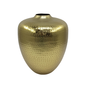 Contemporary Iron Flower <b>Vase</b> with Enamel Coating Brass <b>Gold</b> Tabletop Decor - Product Image 5