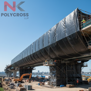 Bâche de protection pour travaux de ponts, imperméable et renforcée en PE, pour projets de construction de ponts - Product Image 3