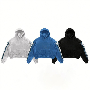 Ensemble survêtement et sweat à capuche streetwear, pull personnalisé avec broderie patchwork, logo, équipement de haute qualité - Product Image 2