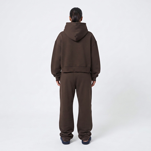 Drop Shoulder <b>Distressed</b> Embroidery Tracksuit Women Winter Baggy Embroidery Hoodie Baggy Sweatpants Jogger Set Ladies - Product Image 3