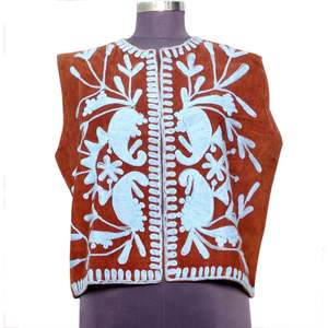 Chaqueta informal de verano/invierno para mujer, estilo indio, de algodón cotrize con bordado floral, con chaleco sin mangas para dama de honor. - Product Image 1