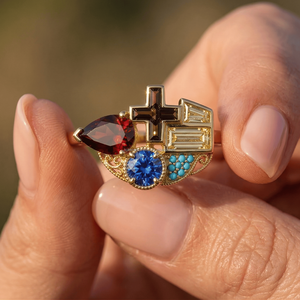 Anillo de cóctel de lujo chapado en oro al por mayor con múltiples gemas, diseño de racimo de plata de ley CZ, moda brillante en tendencia 2026 - Product Image 1