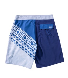 Shorts de plage pour hommes, à couleur contrastée, impression numérique, uni, teinture, poche, personnalisé, séchage rapide, été, 2020 - Product Image 1