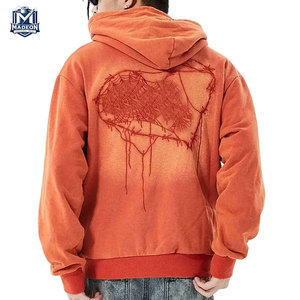 <b>Top</b> Selling Unique Design <b>Distressed</b> Embroidery Hoodies In Wholesale Cotton Blended <b>Distressed</b> Embroidery Hoodies - Product Image 3