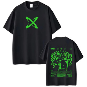 2026 New Men's Black Streetwear T-Shirt <b>Short</b> <b>Sleeve</b> O-Neck Regular Fit 100% Cotton Breathable Anti-Wrinkle Quick Dry Digital - Product Image 1