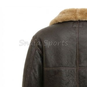 Premium Men Winter <b>Jacket</b> Real Leather <b>Shearling</b> Fur Lining Durable Stitching Stylish Outdoor Protection Biker <b>Bomber</b> <b>Jackets</b> - Product Image 6
