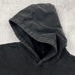 Sudadera con capucha oversize personalizada al por mayor para hombre, gris ahumado, estilo vintage, 100% algodón pesado, con cuello y bolsillo, para otoño - Product Image 3