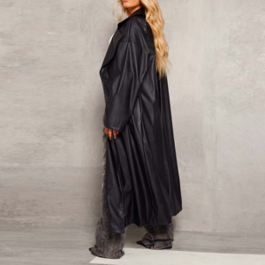 Abrigo de Cuero para Mujer, Impermeable, Cortavientos, Transpirable, Moderno, Acolchado, Chaqueta Larga de Cuero Genuino, Personalizada - Product Image 2