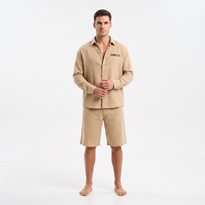 Trending Men's Summer <b>Shirt</b> and <b>Shorts</b> Set <b>Button</b> <b>Up</b> <b>Short</b> <b>Sleeve</b> Two Piece Casual Outfit Wholesale - Product Image 3