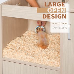 Gabbia per criceti e porcellini d'India a 4 livelli con parte superiore apribile, mobiletto portaoggetti in legno con finestre in acrilico, casa per ratti e cincillà, gabbia premium per animali domestici - Product Image 6