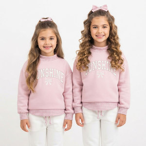 Sudadera de Forro Polar con Cuello Alto y Estampado de Letras para Mujer, Diseño Bordado, Corte Regular, Sudadera Otoñal ODM - Product Image 2