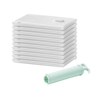10 sacchetti di tenuta sottovuoto Jumbo salvaspazio sigillante per cerniere ermetiche a compressione per vestiti trapunte-comoda pompa a mano da viaggio - Product Image 1