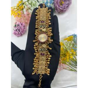 Indian Ethnic Artificial Jewellery Pranita Heritage <b>Watch</b> Bracelet Brass - Product Image 4