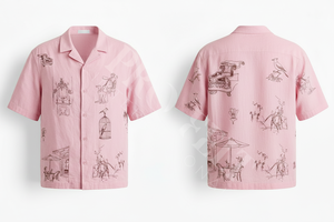 Chemise à manches courtes noire tendance pour homme avec logo brodé personnalisé, design décontracté, mode estivale, designs vintage - Product Image 6