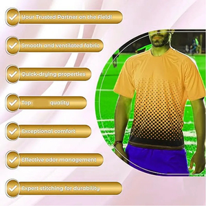 เสื้อฟุตบอลพิมพ์ลายแบบซับลิเมชั่น ผ้าโพลีเอสเตอร์คอตตอน 100% พิมพ์ลายดิจิทัล เสื้อกีฬาฟุตบอล ปี 2026 - Product Image 3