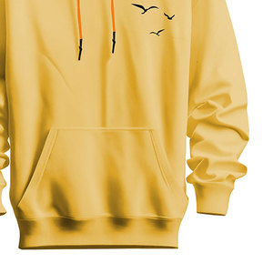 Sudadera con Capucha Amarilla para Hombre, Corte Regular, Diseño Estampado, Estilo Casual para Otoño, con Bolsillo Frontal Tejido - Product Image 6