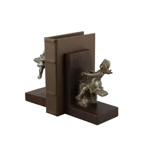Premium Handmade Gravure Printed Metal <b>Book</b> Stand Elegant Reading Rack <b>Study</b> Rooms Vintage Gold-Plated Aluminium Figurine - Product Image 1