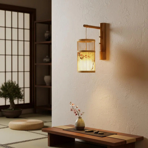 Lampes murales en bambou faites à la main de luxe pour la décoration intérieure de la maison, du bureau, de l'hôtel et du restaurant, éclairage d'ambiance chaleureux - Product Image 6