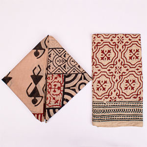 Juego de 3 bandanas cuadradas de algodón ecológico, estilo Bagaru, estampadas a mano, bufanda bandana unisex, transpirable, para la espalda y el cuello. - Product Image 5