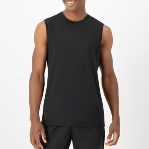 Camiseta sin mangas de punto transpirable para hombre, informal y elegante, de alta calidad y bajo precio, para verano, de poliéster/algodón. - Product Image 4