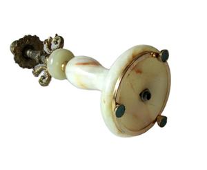 Portavelas de ónix y latón, candelabro de ónix con latón, portavelas de ónix y latón. - Product Image 3