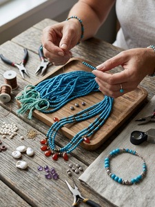 Vente en gros de pierres précieuses turquoise bleues de 2 mm à prix avantageux, coupées rondes, en fils, avec couleur, pour la fabrication de bijoux - Product Image 2