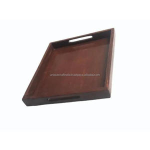 Bandeja Artesanal Mango Crest de Madera Grabada Premium con Asas Cómodas, Plato de Servir con Patrón para Regalos de Ramadán y Bodas, Tablas de Roble Macizo - Product Image 5