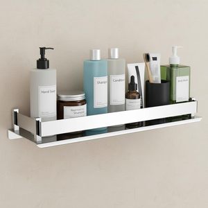 Stainless Steel Bathroom Shelf Wall Mounted <b>Storage</b> Rack for Shampoo Towel Organizer Rack <b>Bath</b> Towel Bathroom Accessories - Product Image 1