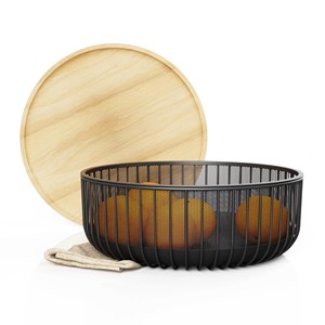 ตะกร้าผลไม้ลวดโลหะสีดำทันสมัยสำหรับตกแต่งเคาน์เตอร์ครัว ชามใส่ผลไม้สำหรับบ้านและโต๊ะอาหาร - Product Image 5