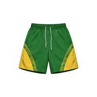 Ensemble de survêtement sportif vert et jaune uni pour homme, col montant, veste zippée, short respirant en satin de polyester, collection printemps