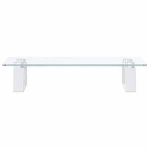 Support d'écran en verre trempé et métal blanc 15,7''x7,9''x3,1'' pour ordinateurs de bureau - Product Image 4