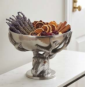 Elegante Cuenco Decorativo de Metal con Cabeza de Ciervo, Diseño Vintage Pulido, Hecho a Mano, Ideal para Regalo, Centro de Mesa con Estilo - Product Image 3