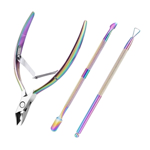 ที่ดันหนังกำพร้าและตัดเล็บสแตนเลสแบบมืออาชีพ ใช้ซ้ำได้สองแบบ หัวคู่ ด้ามจับสบายมือ - Product Image 1