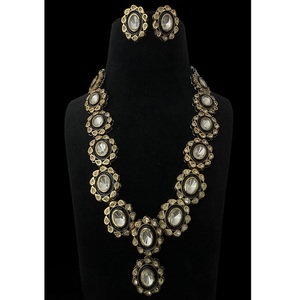 ชุดสร้อยคอพร้อมต่างหูประดับมอสซาไนต์ชุบทอง ดีไซน์คลาสสิก คุณภาพเยี่ยม เหมาะสำหรับเป็นของขวัญงานแต่งงาน งานเลี้ยง และสะสม สำหรับผู้หญิง - Product Image 2