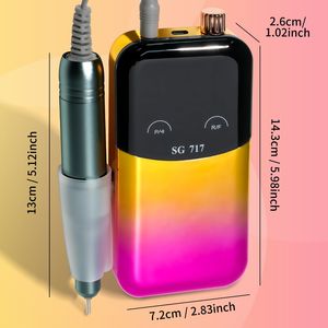 Kit de perceuse à ongles électrique sans fil portable professionnelle, 6 embouts, 45000 tr/min, perceuse à ongles rechargeable, 45000 tr/min - Product Image 6