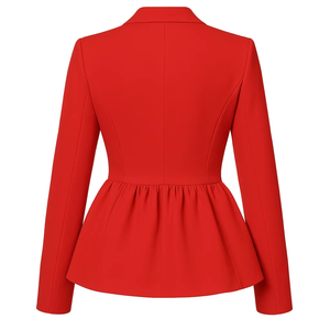 Delta |   Sigma |   Blazer peplum pour femme Theta Sorority, boutonné sur le devant, avec ourlet peplum qui flattere la taille, veste de bureau ajustée pour affaires - Product Image 3