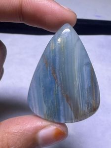 Cabujón de Calcita Azul Natural con Bandas, Gema Suelta al por Mayor, Calcita Azul Natural Hecha a Mano, Gema Suelta - Product Image 2