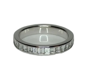 D Color Baguette Cut Lab Grown Diamonds Wedding <b>Ring</b> Beautiful Sterling Silver Eternity <b>Ring</b> for <b>Men</b> Women Gift for Her - Product Image 1
