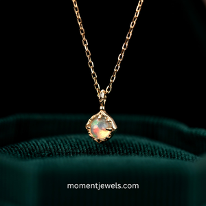 Retro 925 Sterling Silver <b>Opal</b> <b>Necklace</b> for Women Natural Stone Round Geometric Pendant Cable Chain <b>Necklace</b> - Product Image 2