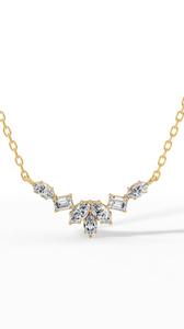 Collar de Diamantes Cultivados en Laboratorio con Corte Marquise Esmeralda, Plata 925, Oro Incoloro VVS, para Boda, Aniversario, Fiesta, con Cadena y Colgante - Product Image 6