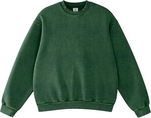 เสื้อสเวตเชิ้ตคอกลมทรงโอเวอร์ไซส์สำหรับผู้หญิง ล้างสีแบบแอซิดวอช สไตล์วินเทจ ผ้าฝ้ายฟลีซหนานุ่ม ใส่ได้ทั้งผู้หญิงและผู้ชาย - Product Image 4